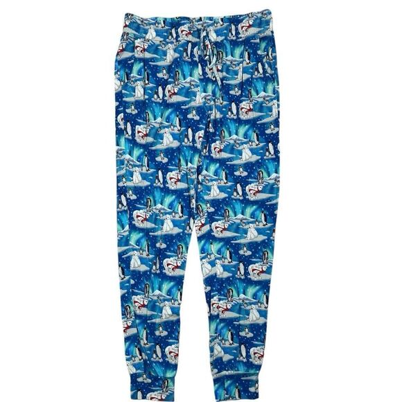 Free Birdies Womens Blue Polar Bear Print Comfy Bamboo Long Sleeve Pajama Set - Picture 6 of 10